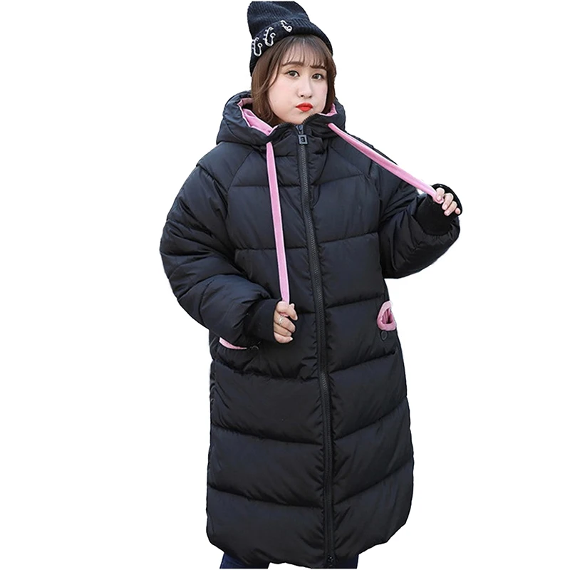 Плюс размер 4XL Парка женская зимняя хлопковая куртка пальто с капюшоном
