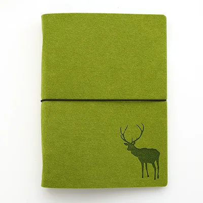 deer green Войлочная оболочка, ткань, записная книжка, вкладыш, внутреннее ядро A6 A7, записная книжка, дневник, A5, план, переплет, школьные принадлежности, кольцо, переплет, канцелярские принадлежности - Цвет: deer green