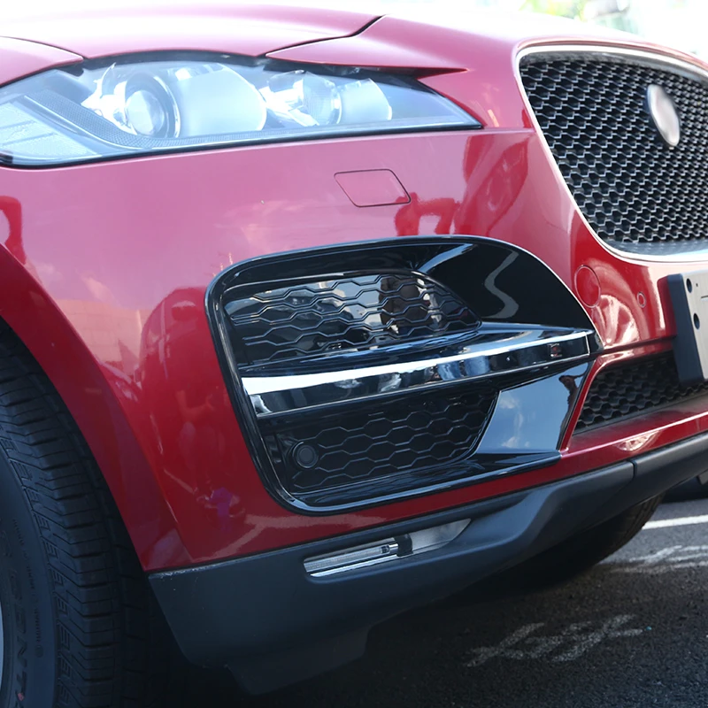 4 шт. для Jaguar F-Pace f pace X761 автомобильный Стайлинг глянцевый черный АБС Хром Передняя противотуманная фара рамка Крышка отделка Аксессуары
