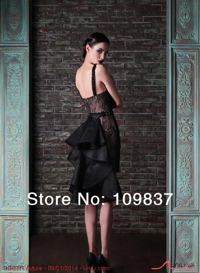 2014 Black Sweetheart Jewel Beaded Short Sexy Ladies Lace Prom Dress | Свадьбы и торжества