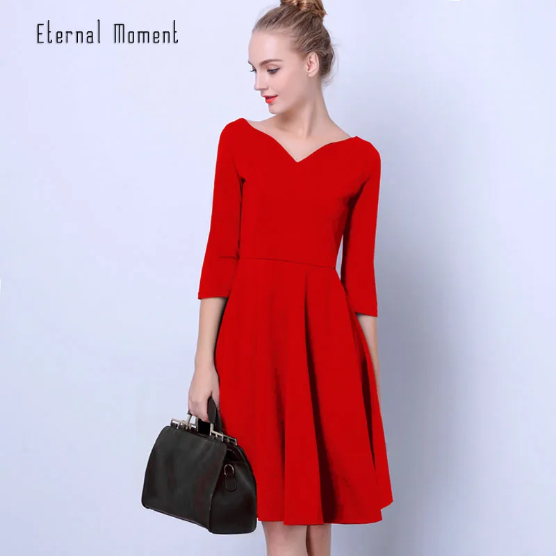 Маленькое черное Dress2017 новые модные женские туфли коктейльное платье черный