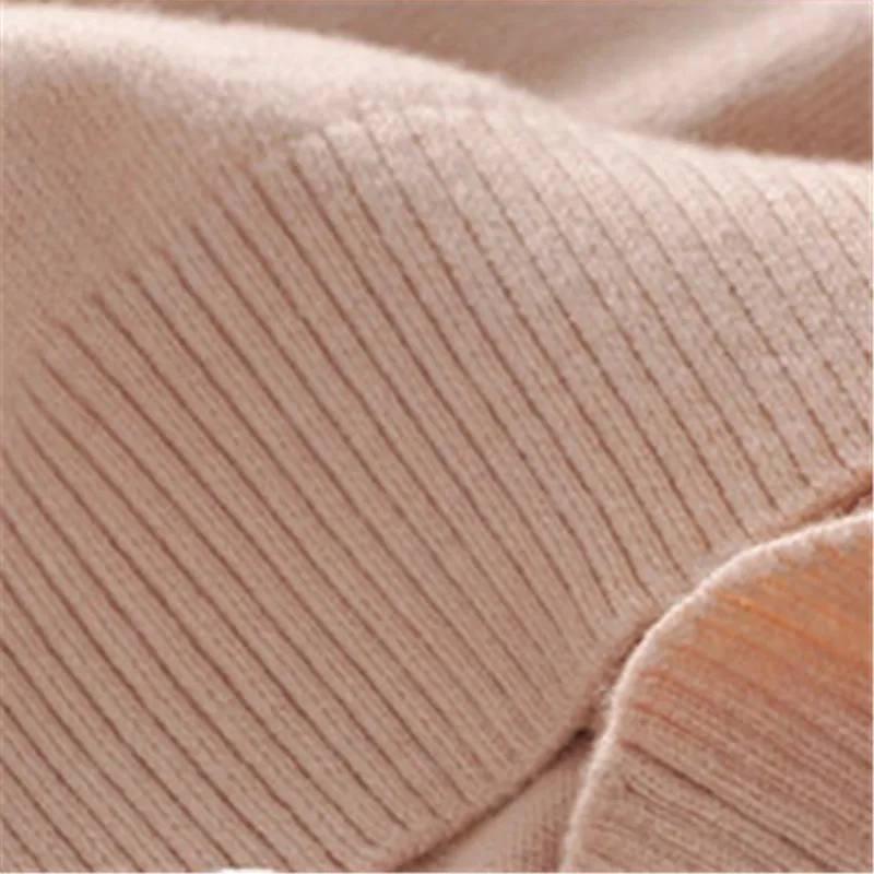 Sparsil Women's Autumn Half-Height O-Neck Cashmere Knitted Pullover Rib Sleeve 10 Colors Knitwear Thin Sweaters Slim Style | Женская