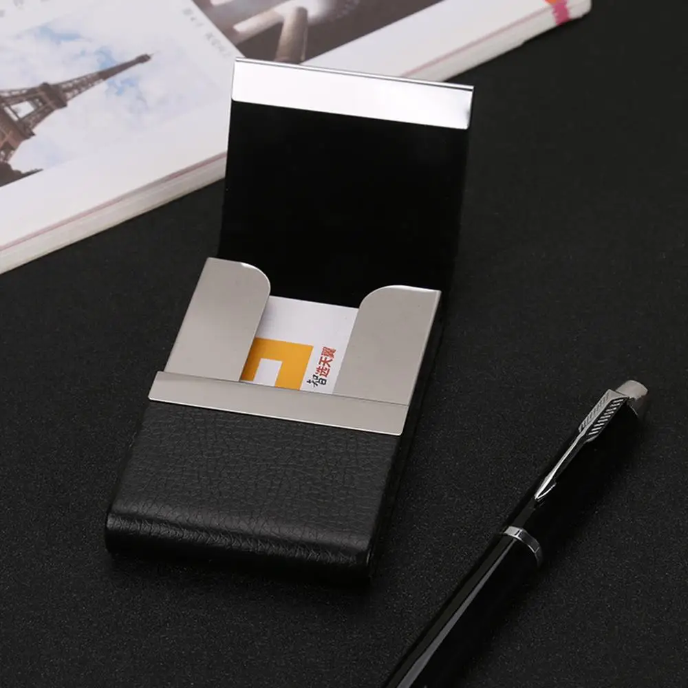 Креативный держатель металлический кожаный футляр для кредитных карт бизнес