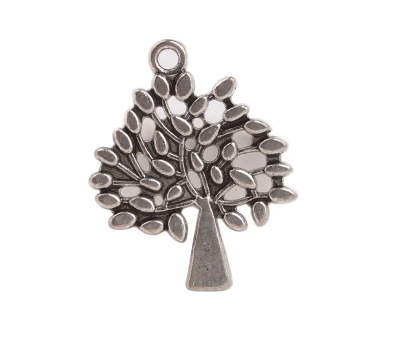 

60PCS Antiqued Silver Color Treasure Tree Charm Pendants #92239