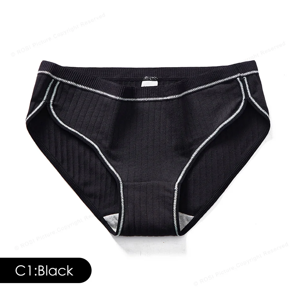 50S Combed Cotton Women's Pants Vintage Briefs Panties Solid Large Size Underwear Lingerie For Feamle Underpants Ladies 3pcsROSI