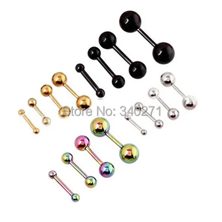 Free shipping Punk Fashion Stainless Steel Barbell Earring Piercing Ear bone nail Titanium Dumbbell Earrings | Украшения и