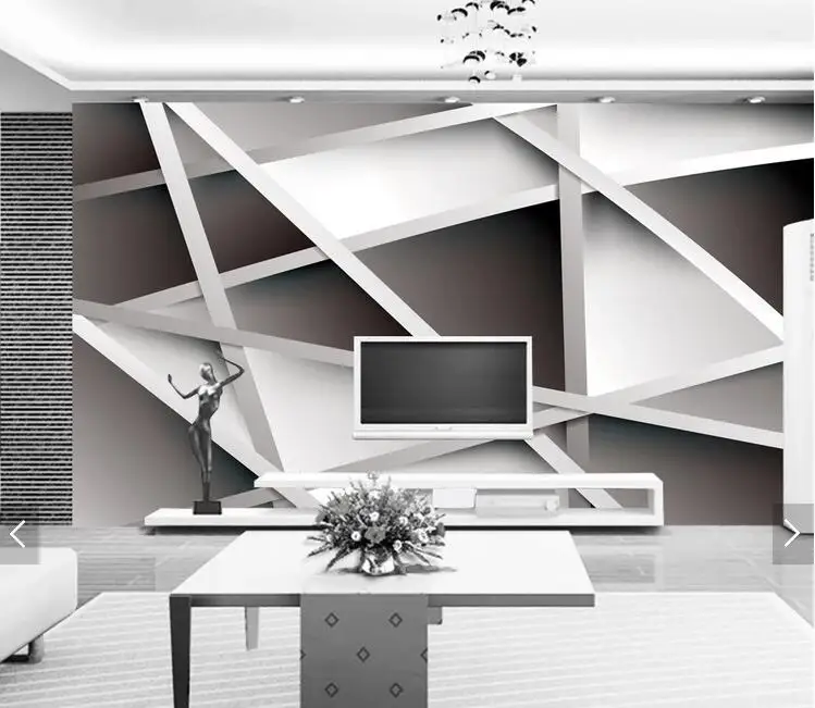 Пользовательские 3D обои Геометрические линии фрески для гостиной спальни дивана