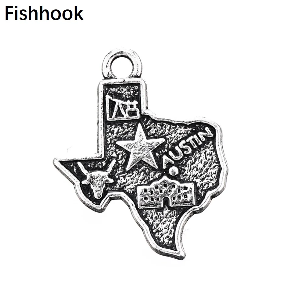 Рыболовный крючок 20 штук цинковый сплав античный посеребренный Техасский штат