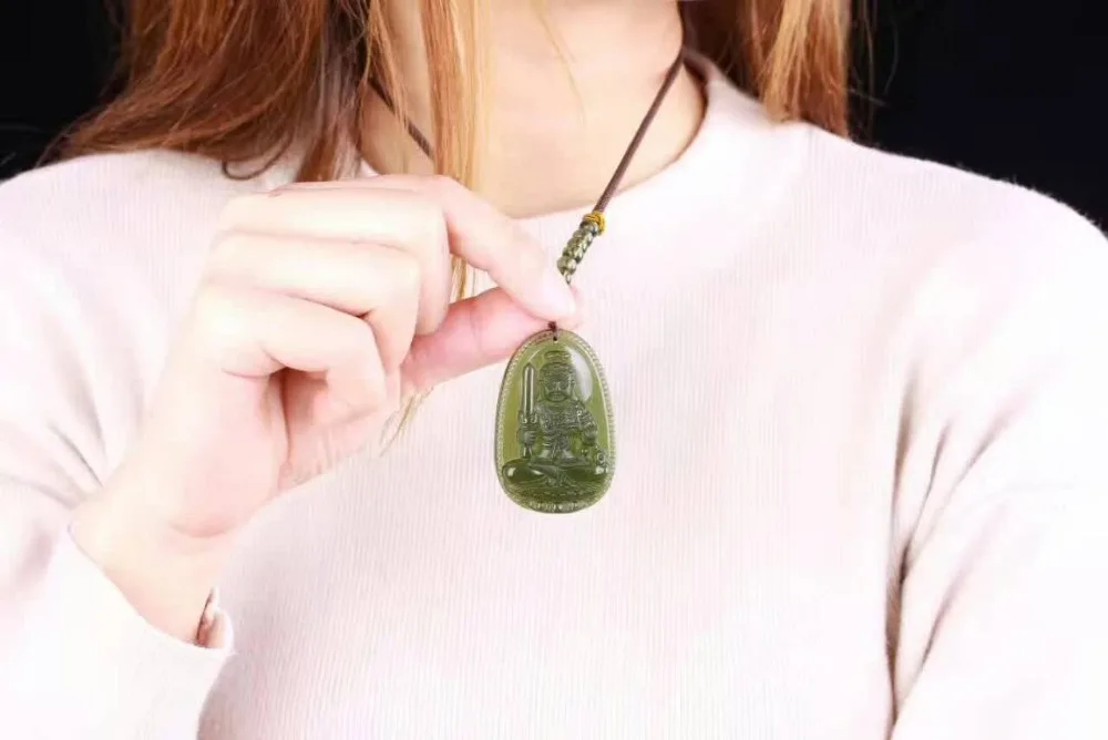 2 Natural Czech Moldavite green aerolites Carved Buddha Lucky Amulet Pendant crystal energy apotropaic free rope Unique Necklace | Украшения