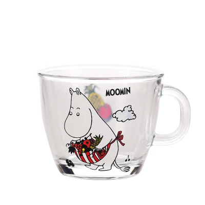 A Moomin Новая мода мультфильм посуда для напитков младенцев стеклянный водный напиток Стакан Кружка прозрачная стеклянная ручка 210 мл стеклянная чашка безопасная Милая кружка - Цвет: A