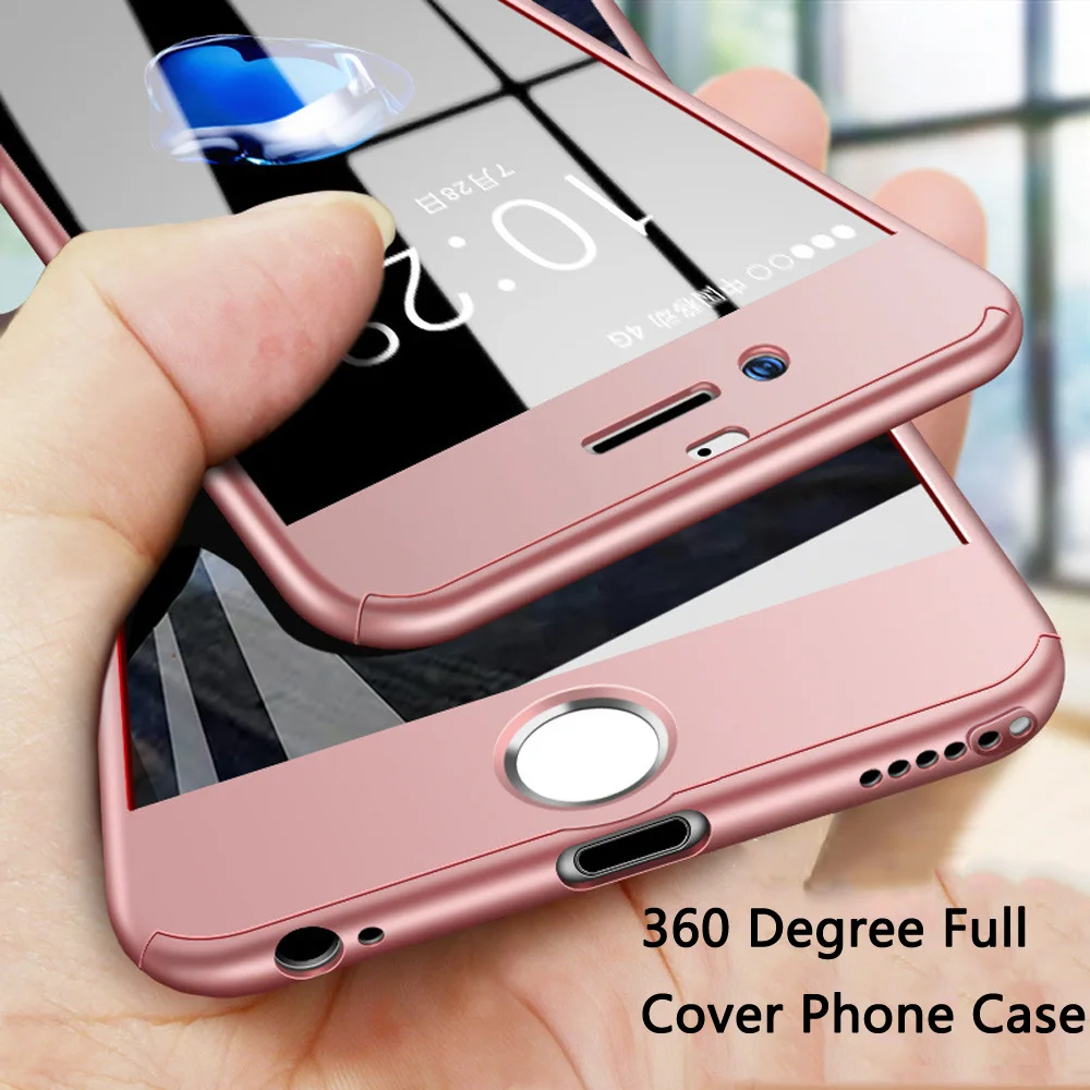 Eqvvol 360 Full Protective Case For iPhone XS MAX XR X 8 7 6 6S Plus Cover With Tempered Glass Solid Color 10 Cases | Мобильные
