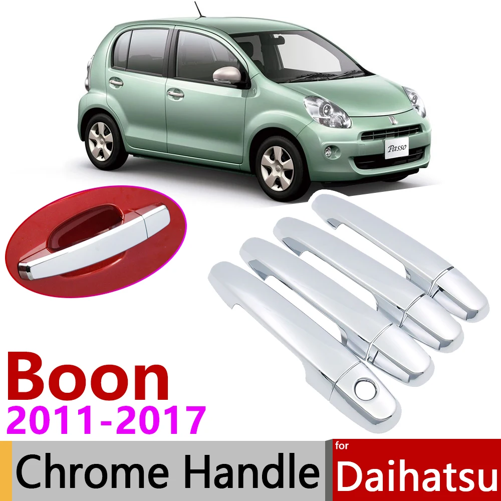 Хромированная крышка ручки двери для Daihatsu Boon Sirion M600 2011 ~ 2017 автомобильные