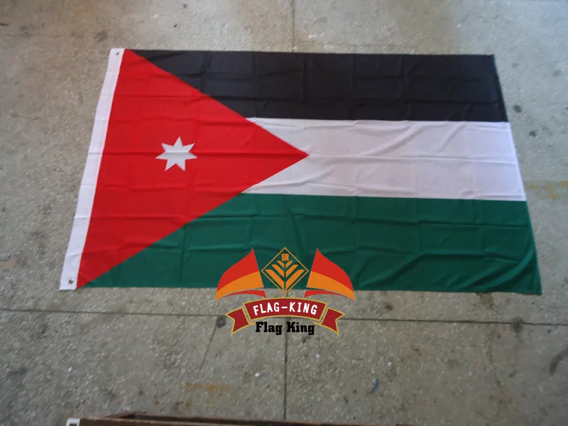 Бесплатная доставка Национальный Флаг Иордании из полиэстера 90*150 см баннер со