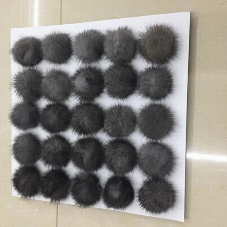 25 шт./лот 5 см помпоны из натурального меха норки с помпоном пушистого DIY женские