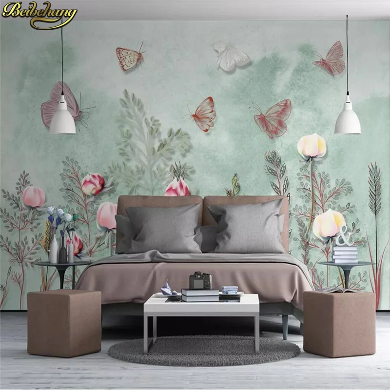 Пользовательские 3d Обои фреска Северный маленький свежий ручной росписью