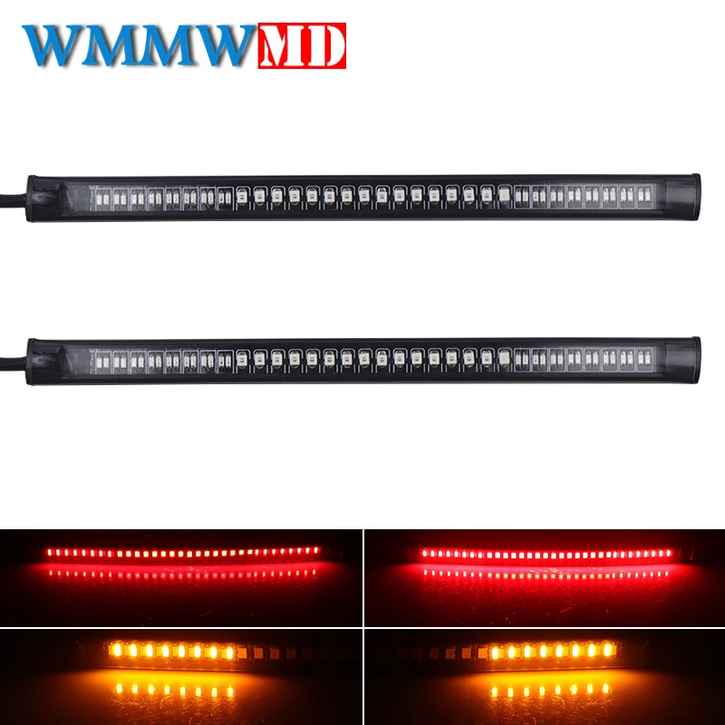Гибкий 48 LED 2835 3014 smd двойной цвет желтый красный светильник лента для мотоцикла