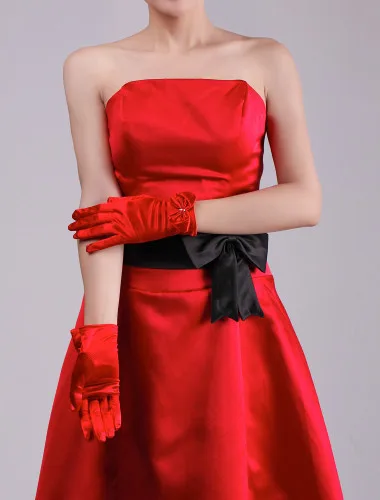 Free shipping bridal gloves red wedding short | Свадьбы и торжества