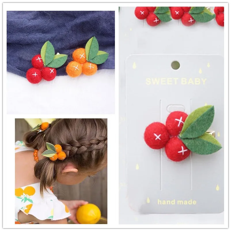 Детский головной убор 2019 маленькие оранжевые фетровые заколки для волос с