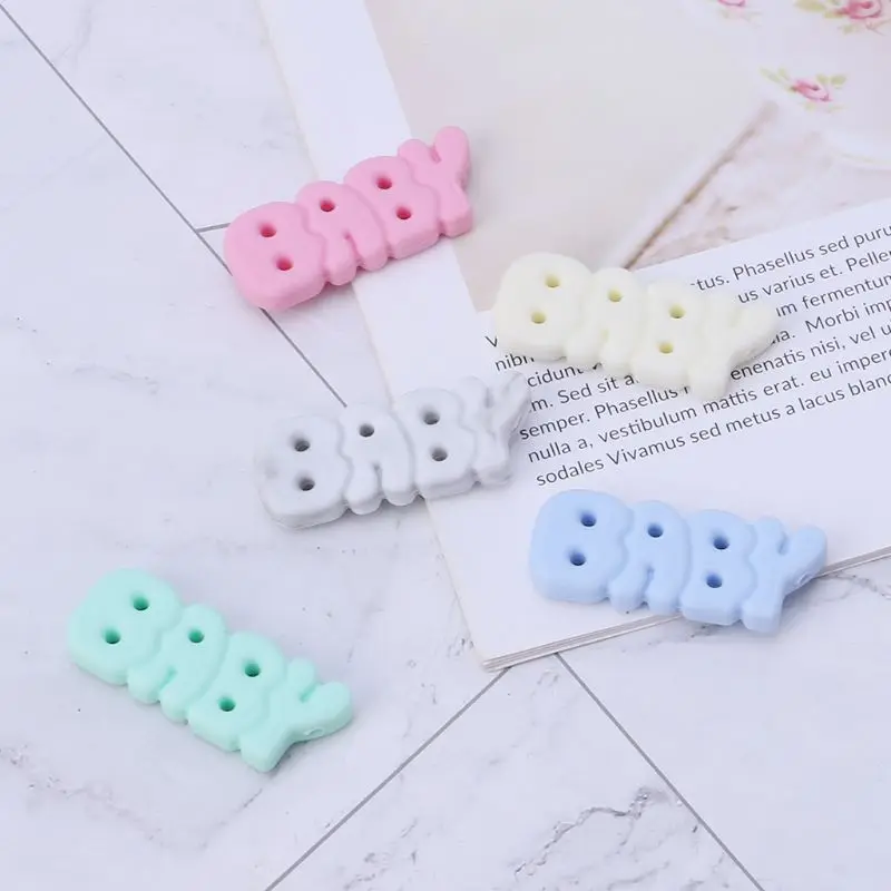 Силиконовые Бусины прорезыватель с бусинами и буквами для ухода за полостью рта