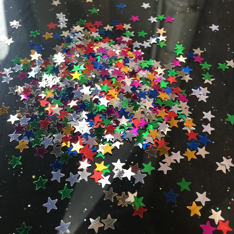 Горячая Распродажа 2000 шт 6 мм маленькие звезды стол Конфетти Блестки День