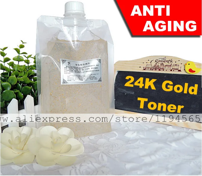 1KG Nano 24K Decleo r Gold Foil Toner Skin Care Serum Anti Aging Wrinkles Whitening Mosturizing 1000ml Beauty Salon Equipment