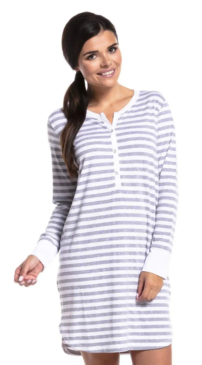 Striped Maternity Robe Pregnant Long Sleeve Labor Delivery Nursing Hospital Gowns Nursing Nightgown for Breastfeeding Sleepwear