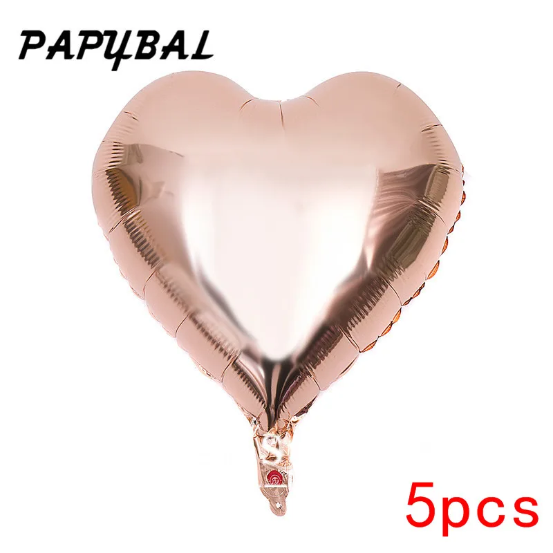 Rose Gold heart Розовое золото Сердце Звезда шар с днем рождения воздушные шары для свадьбы вечеринки декор шары из латекса детский душ День рождения украшения - Цвет: Rose Gold heart