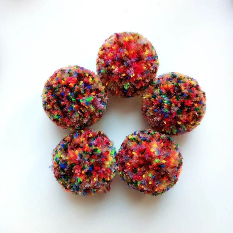 Мягкие шарики Помпоны для рукоделия 25 мм разноцветные помпоны украшения дома и