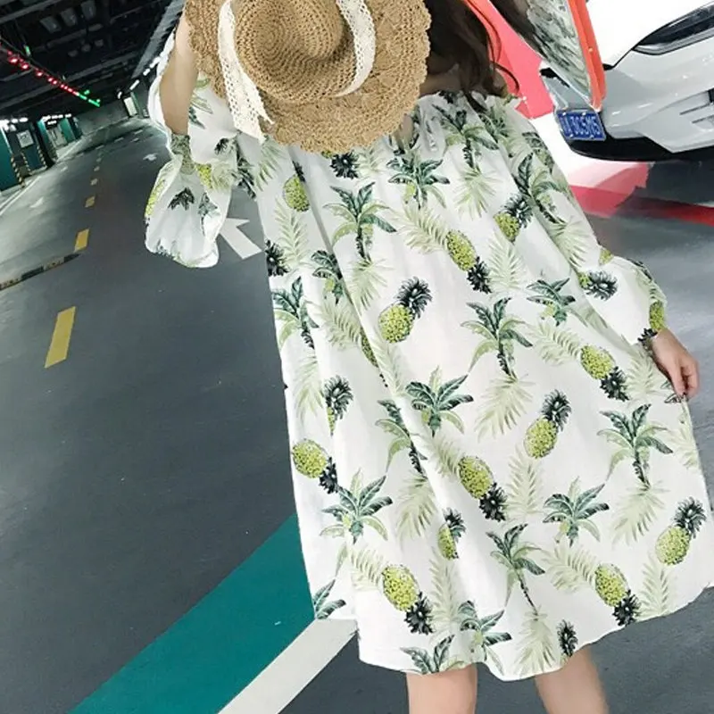 2018 летнее пляжное платье для женщин с тропическим принтом vestidos mujer платья