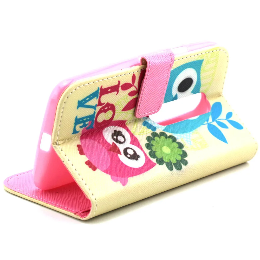 Прекрасный ребенок Совы любовь кожа флип Стенд кошелек визитница чехол для Motorola