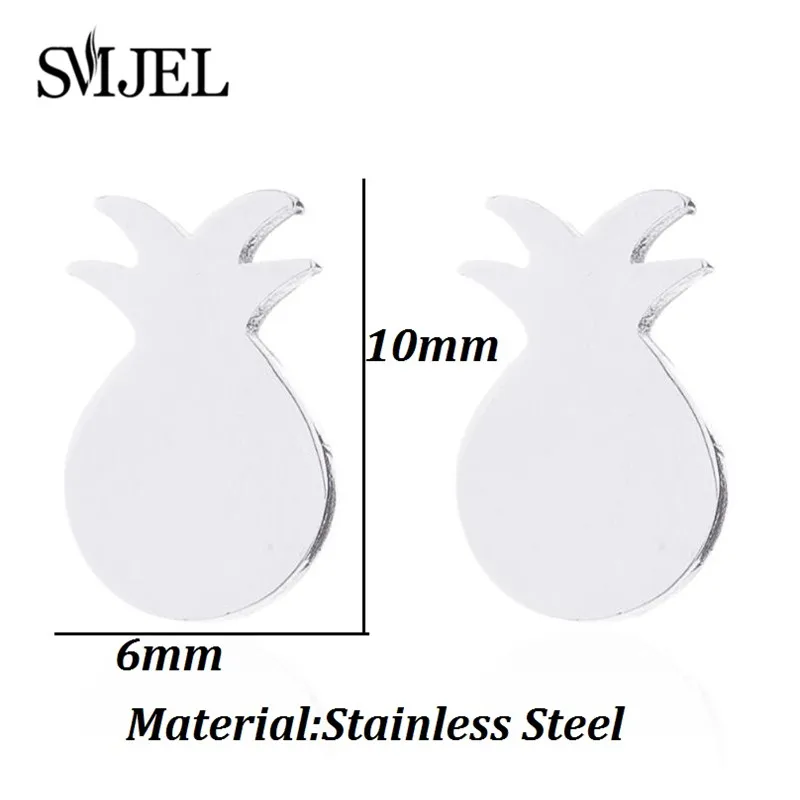 SMJEL Tropic Pineapple Earrings Men Jewelry Simple Trendy Fruit Stud Earring Pendant Studs Ear Accessories | Украшения и