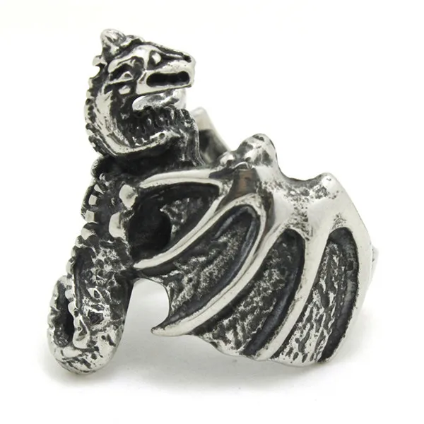 Новейший! Кольцо с монстрами животным драконом из нержавеющей стали 316 в стиле