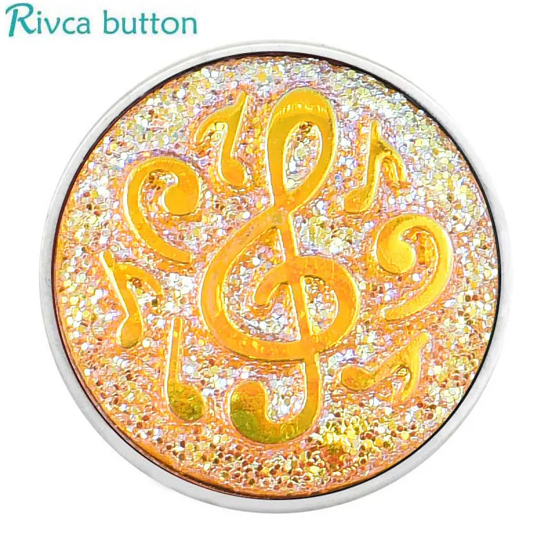Rivca Snap ювелирные изделия DIY 18 мм музыкальная нотация имбирный шарик Fit Charm Кожаный