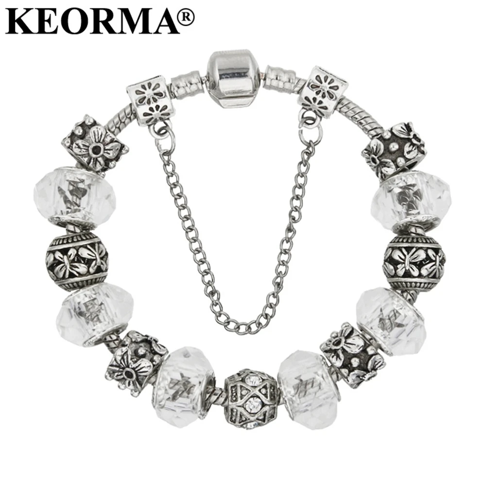 KEORMA простой дизайн Модные фиолетовые стеклянные браслеты из бисера для женщин