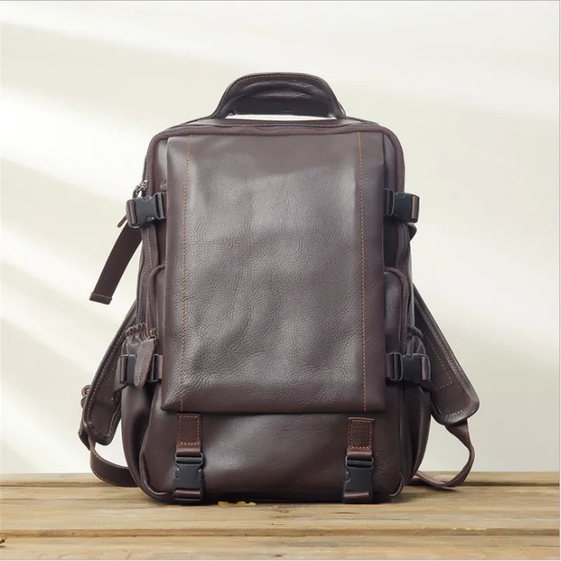 Alavchnv настоящий дизайн новая мужская с первым слоем из воловьей кожи большая