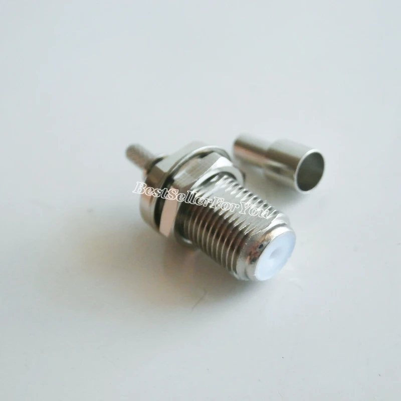 10PCS F Female Nut Bulkhead Window Straight Crimp RG174 RG316 RG179 Cable RF Connector | Обустройство дома
