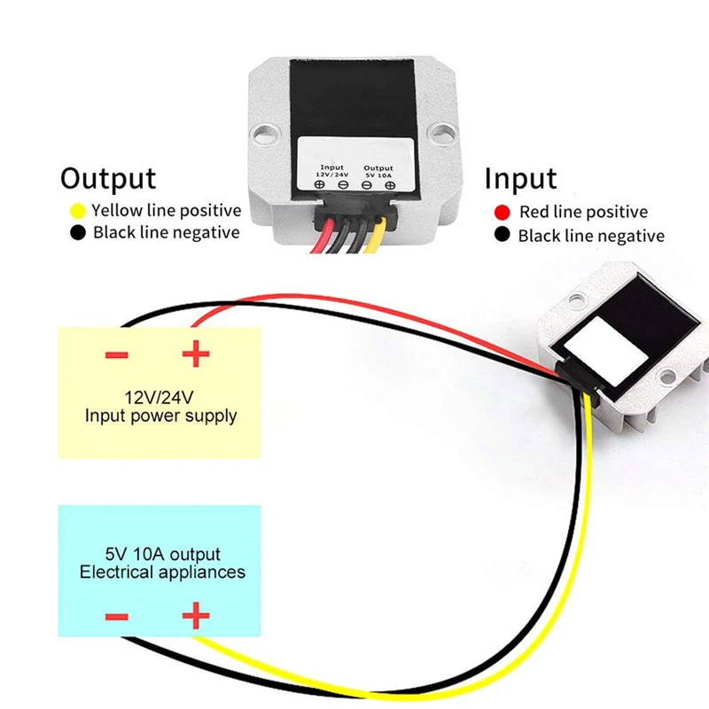 Преобразователь напряжения для автомобиля постоянный ток 12 В 24 В-5 10 А 50 Вт