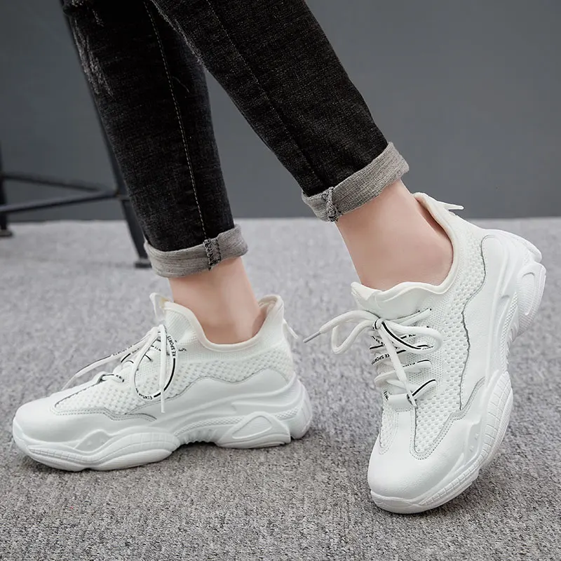 Новинка 2019 модная женская повседневная обувь увеличивающая рост на платформе