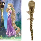 Парик для косплея для женщин и девочек, прямые спутанные светлые волосы принцессы, парик из синтетических волос Рапунцель в стиле аниме, с шапочкой, 2020