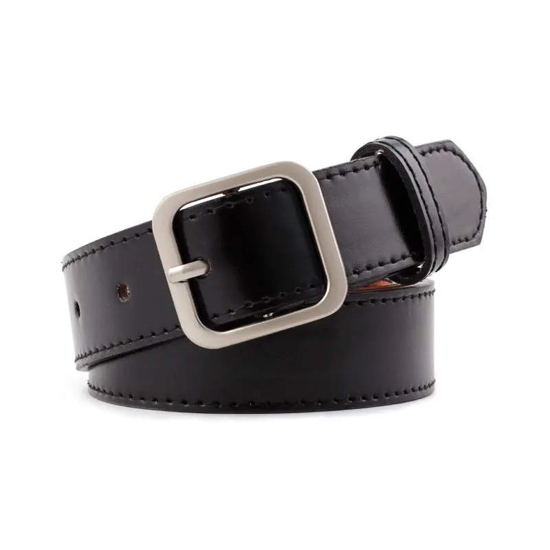 Ремень с квадратной пряжкой Женский универсальный модный простой пояс для