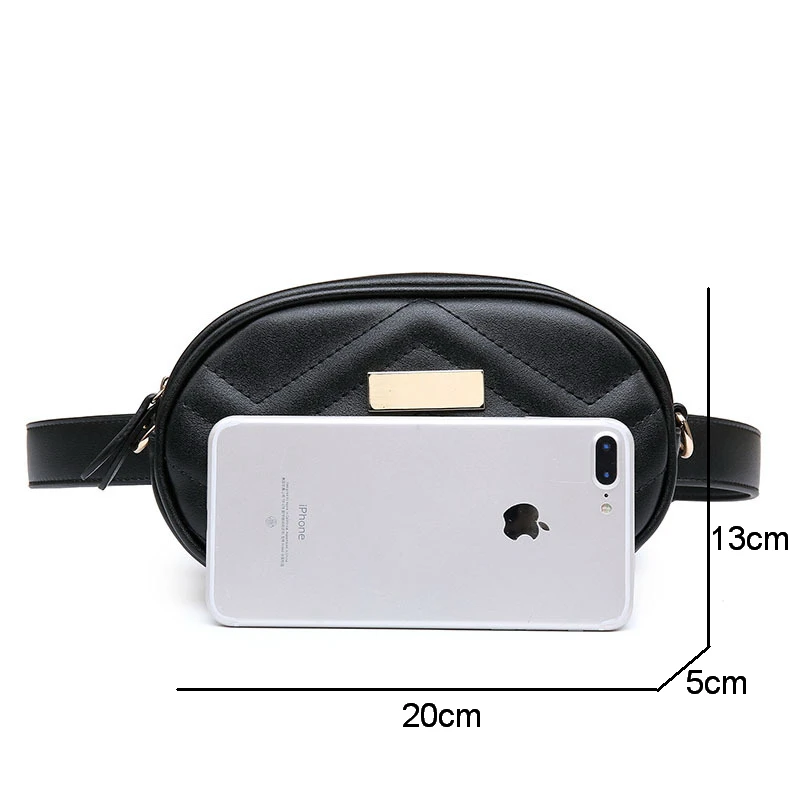 

FUNMARDI Luxury PU Leather Women Waist Bags New Fashion Waist Packs Brand Women Shoulder Bags Trendy Design Chain Bags WLHB1744B