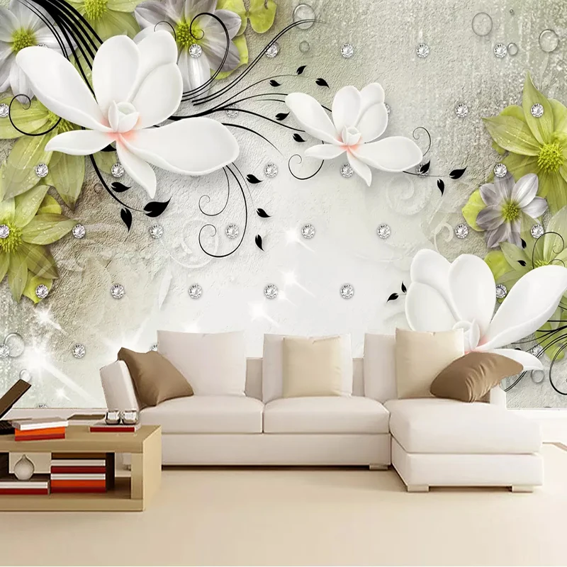 Пользовательская настенная Бумага Европейский Стиль 3d стерео простой цветок