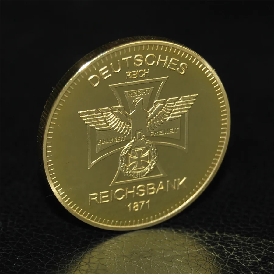 Розница 20 шт./лот 24KT немецкие монеты 24K позолоченные Плакированные круглые 1871