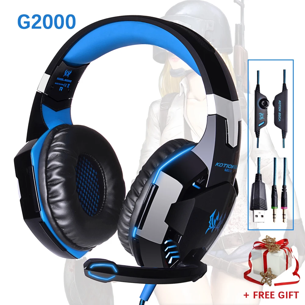 G2000 Стерео Игровые наушники для PS4 ПК Xbox один контроллер Шум шумоподавления с