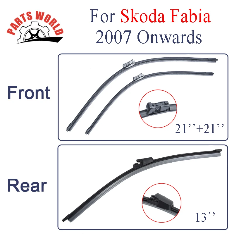 Комбинированные резиновые передние и задние щетки стеклоочистителя для Skoda Fabia