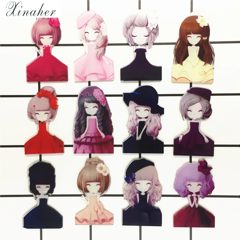 Милая девочка Брошь Акриловые Значки на рюкзак медаль украшение значок для