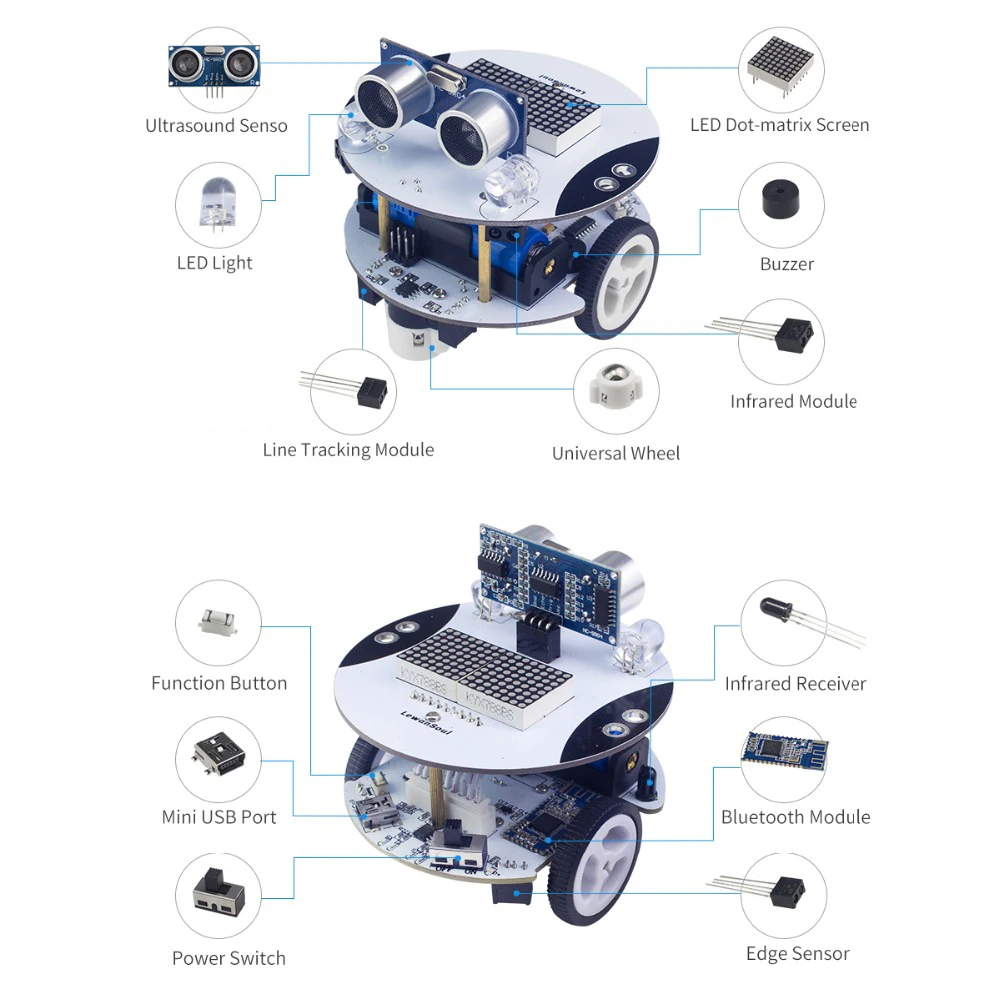 Робот Arduino скретч DIY Qbot Программирование интеллектуального пульта