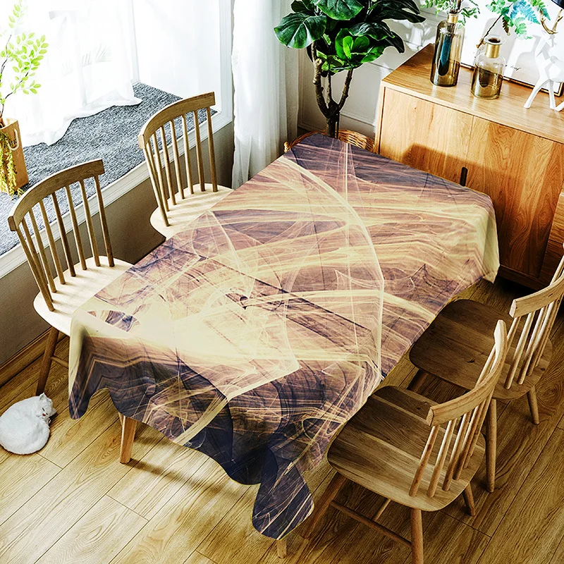 Скатерть в китайском стиле с рисунком лотоса и стрекозы водонепроницаемая