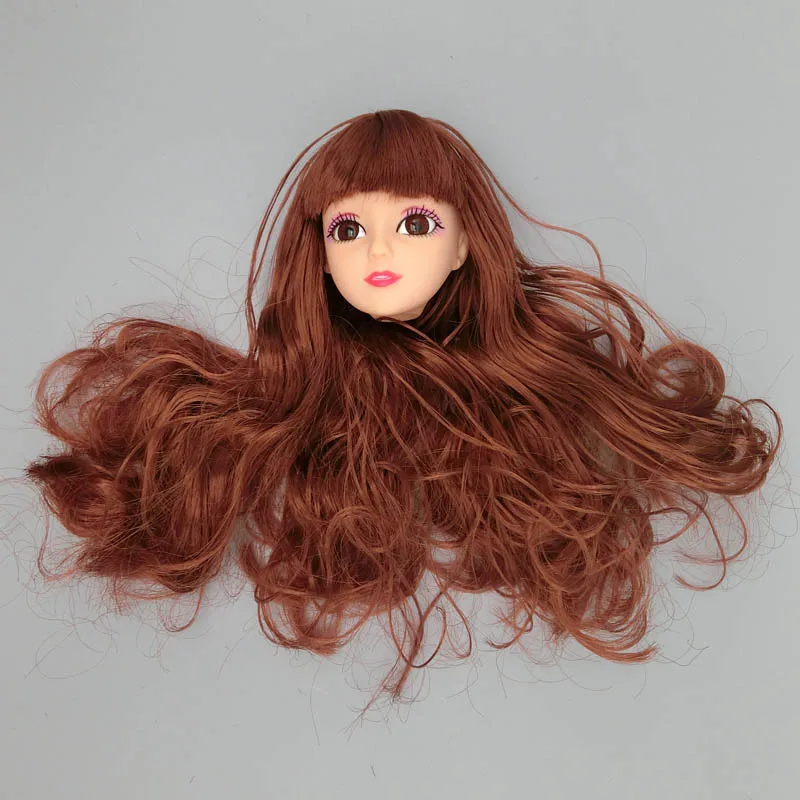 DIY игрушка для детей подарок коричневые волнистые волосы 1/6 голова куклы 11 5