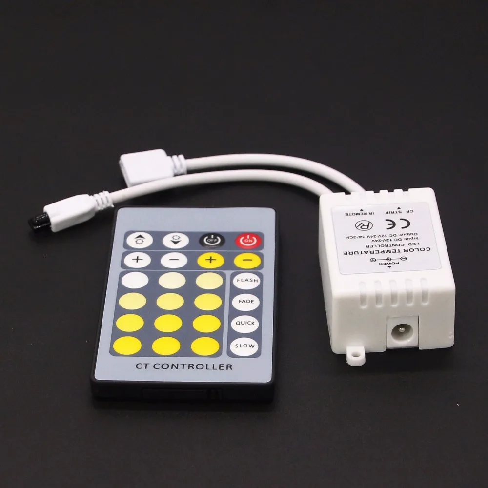 DC 12V 24V контроллер цветовой температуры IR 24Key 4Pins пульт дистанционного управления